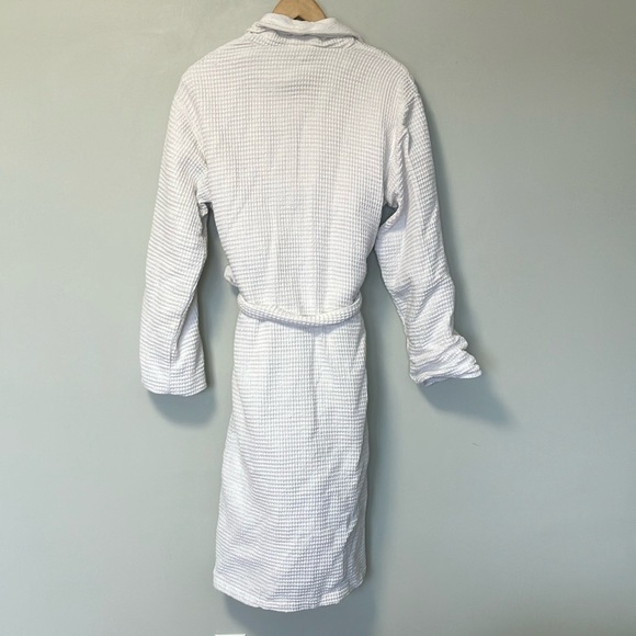 Pottery Barn White Waffle Knit bathrobe S - Picture 6 of 6